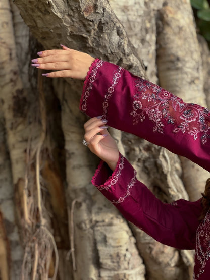 HEAVY EMBROIDERY PURE LAWN 2PC