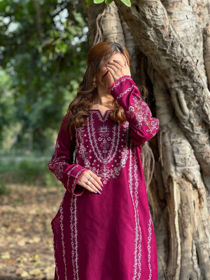 HEAVY EMBROIDERY PURE LAWN 2PC