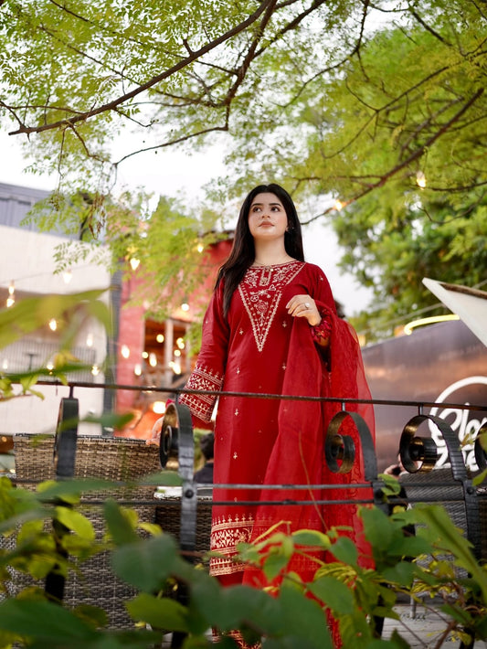ZAREEN 3PC - EMBROIDERED LAWN DRESS