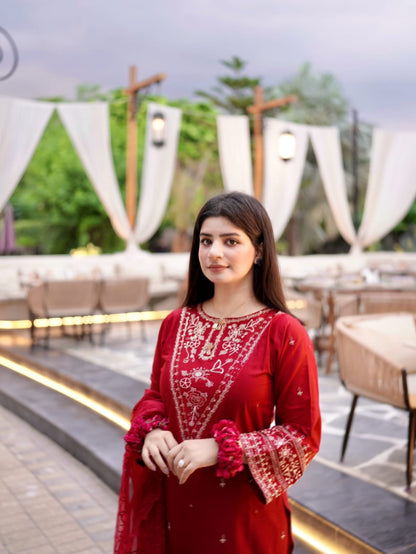 ZAREEN 3PC - EMBROIDERED LAWN DRESS