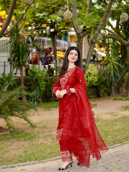 ZAREEN 3PC - EMBROIDERED LAWN DRESS