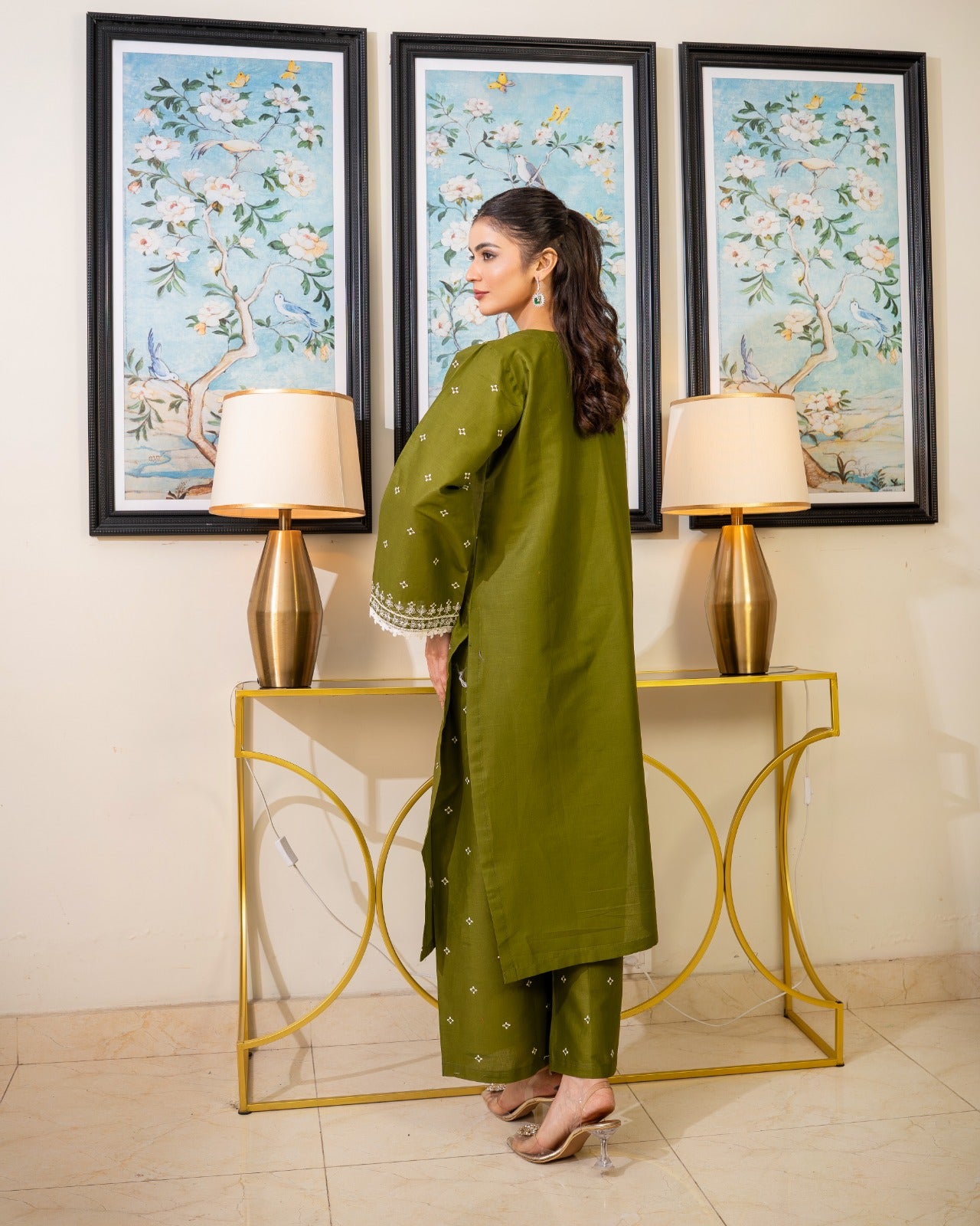 Comfitwears OLIVE EMBROIDERY 2PC