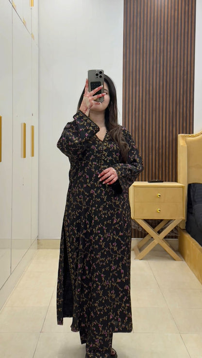 MIDNIGHT GOLD PRINTED 2PC*