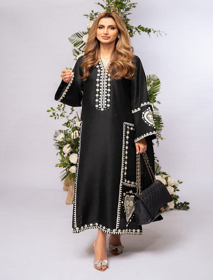 BLACK SPARKLE EMBROIDERY 2PC