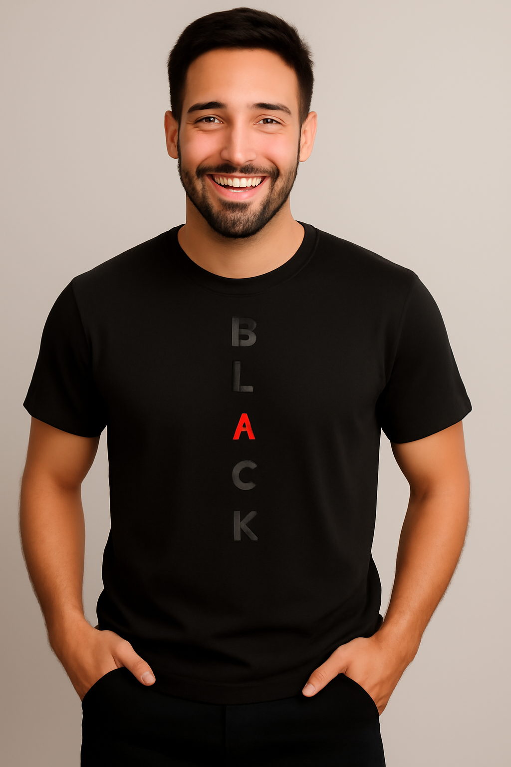 Round Neck Black T-Shirt