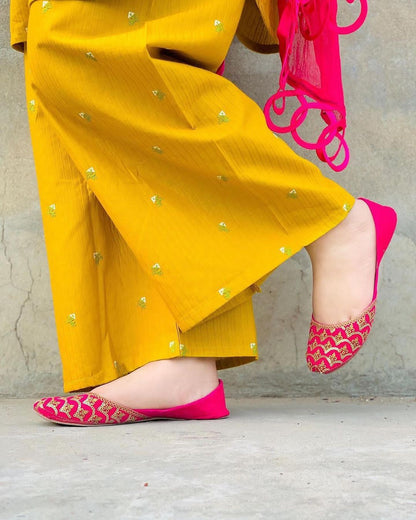 BURAAQ PLAZZO EMBROIDERY (2Pcs Suit)