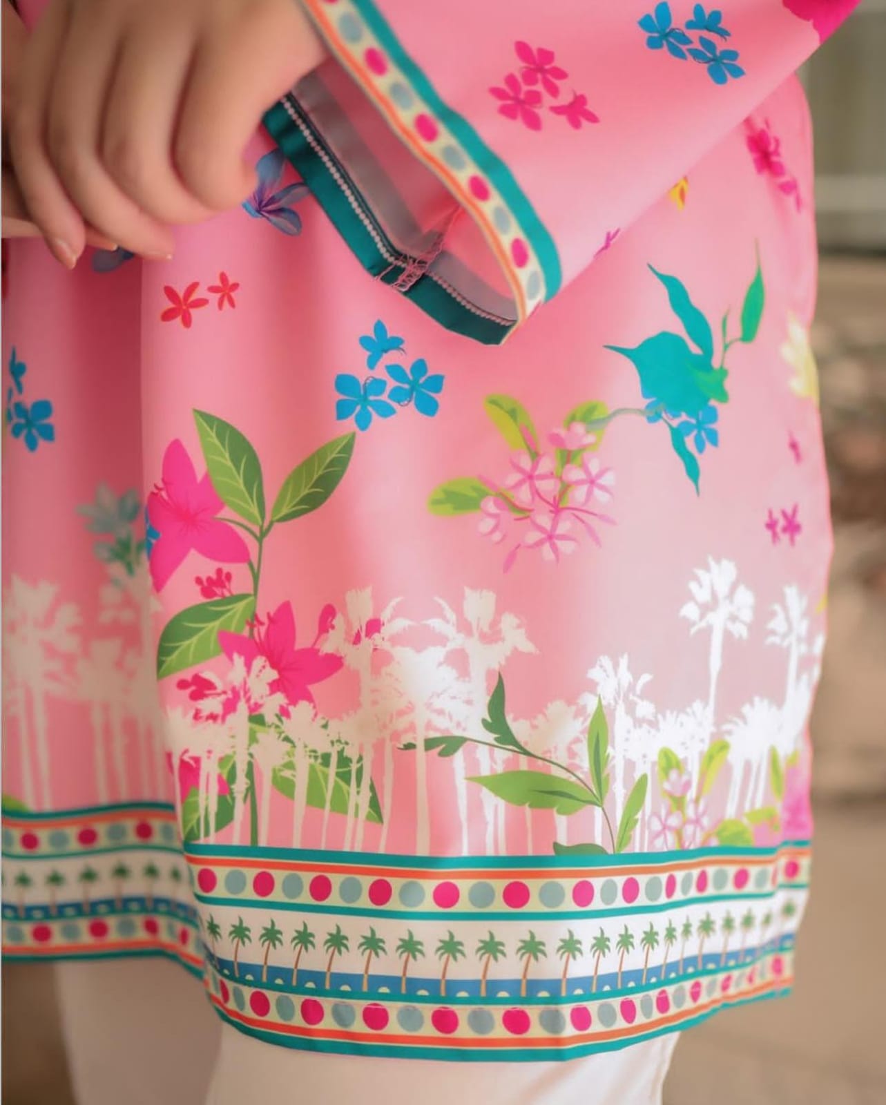 Pink Floral Digital Printed (2 Pc Suit)