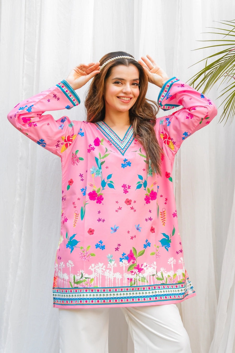 Pink Floral Digital Printed (2 Pc Suit)
