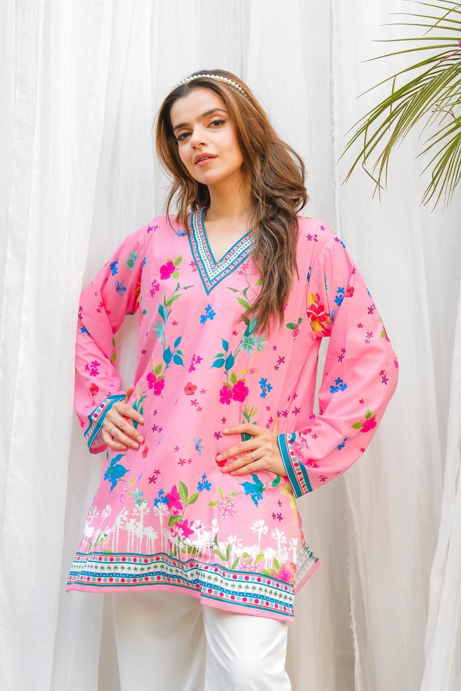 Pink Floral Digital Printed (2 Pc Suit)