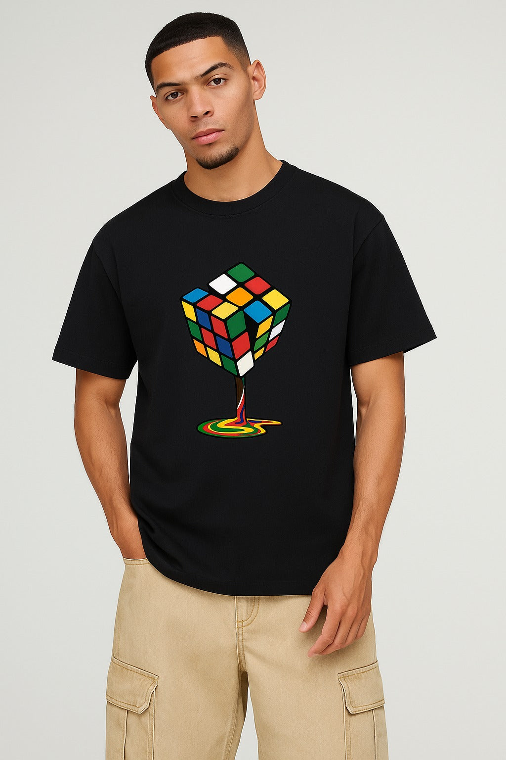 Melted Cube Crewneck T Shirt