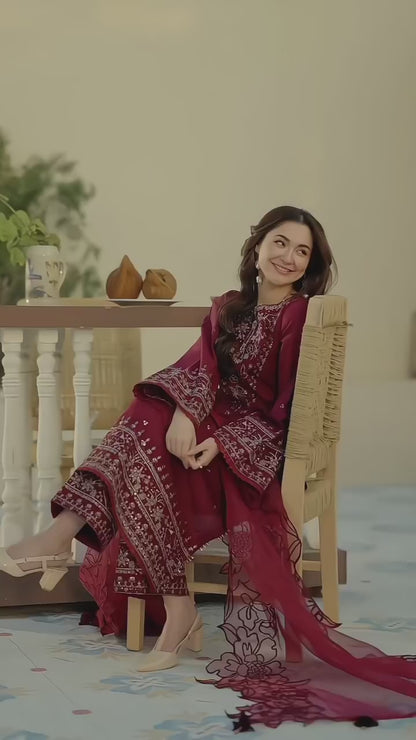ZAREEN 3PC - EMBROIDERED LAWN DRESS